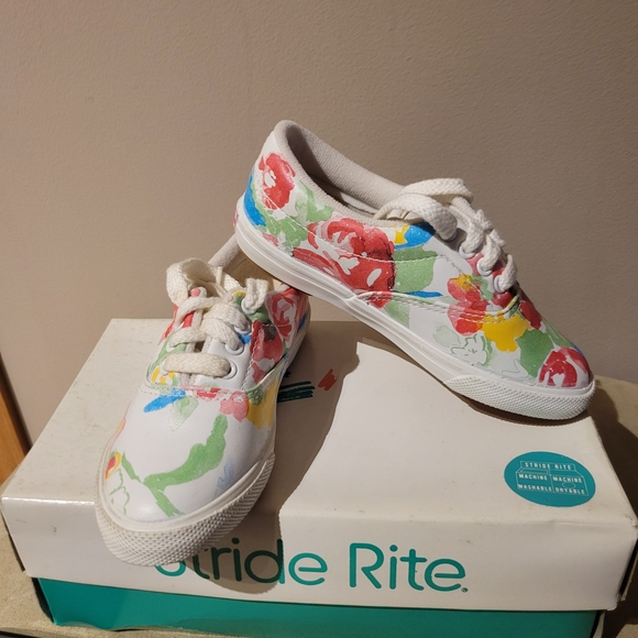 Stride Rite Kids' Floral Sneakers - White and Multicolor - Picture 1 of 9